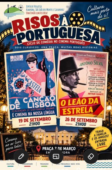 Cinema na Pra&ccedil;a, em Alhandra 